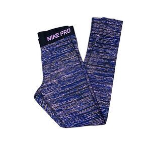 Nike Pro Dri Fit Activewear Leggings Purple & Black Women's Size Medium